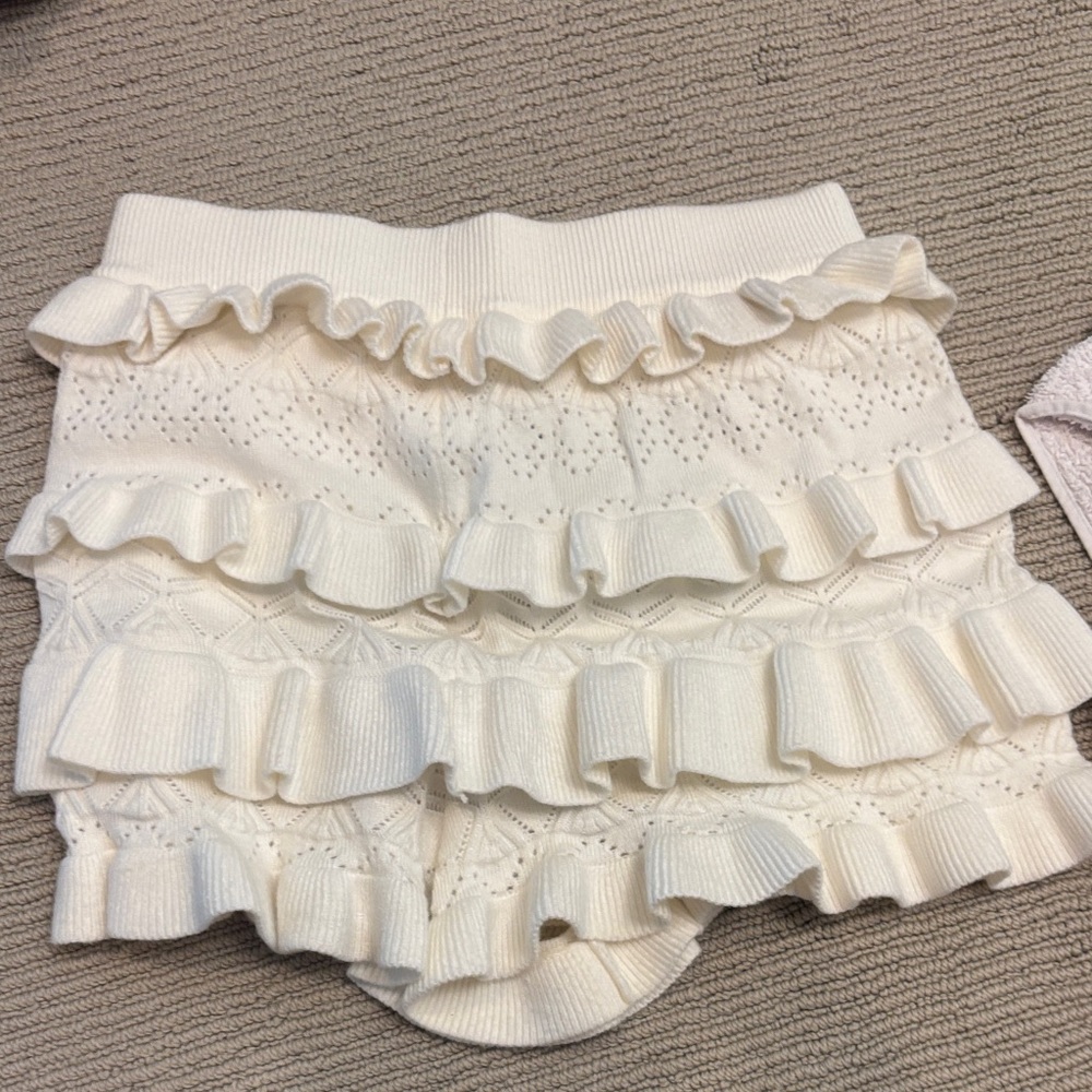 Cream Ruffle Knit Baby/Toddler Bloomers